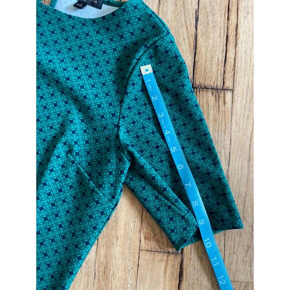 Banana Republic Patterned Green Dress Lightweight Casual Holiday Size Small - Picture 4 of 9